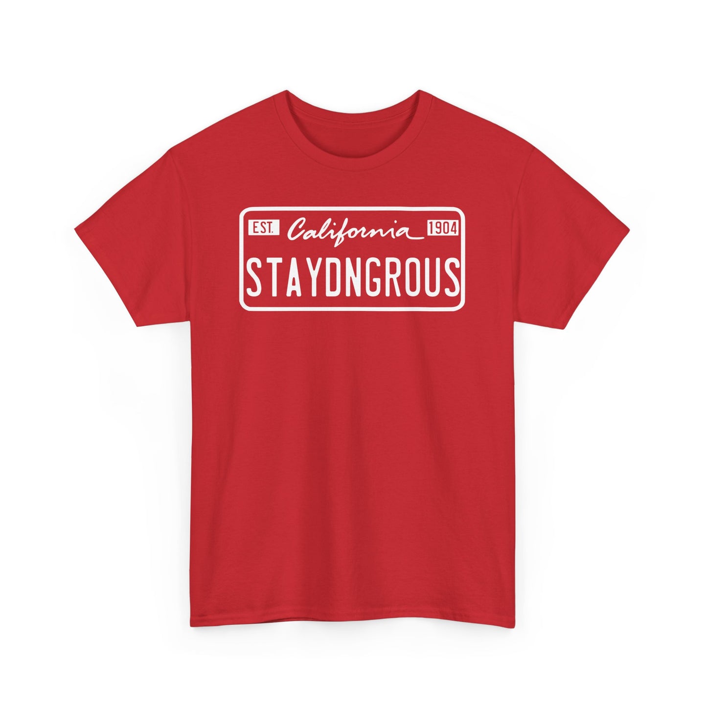 StayDangerous License plate Unisex Heavy Cotton Tee