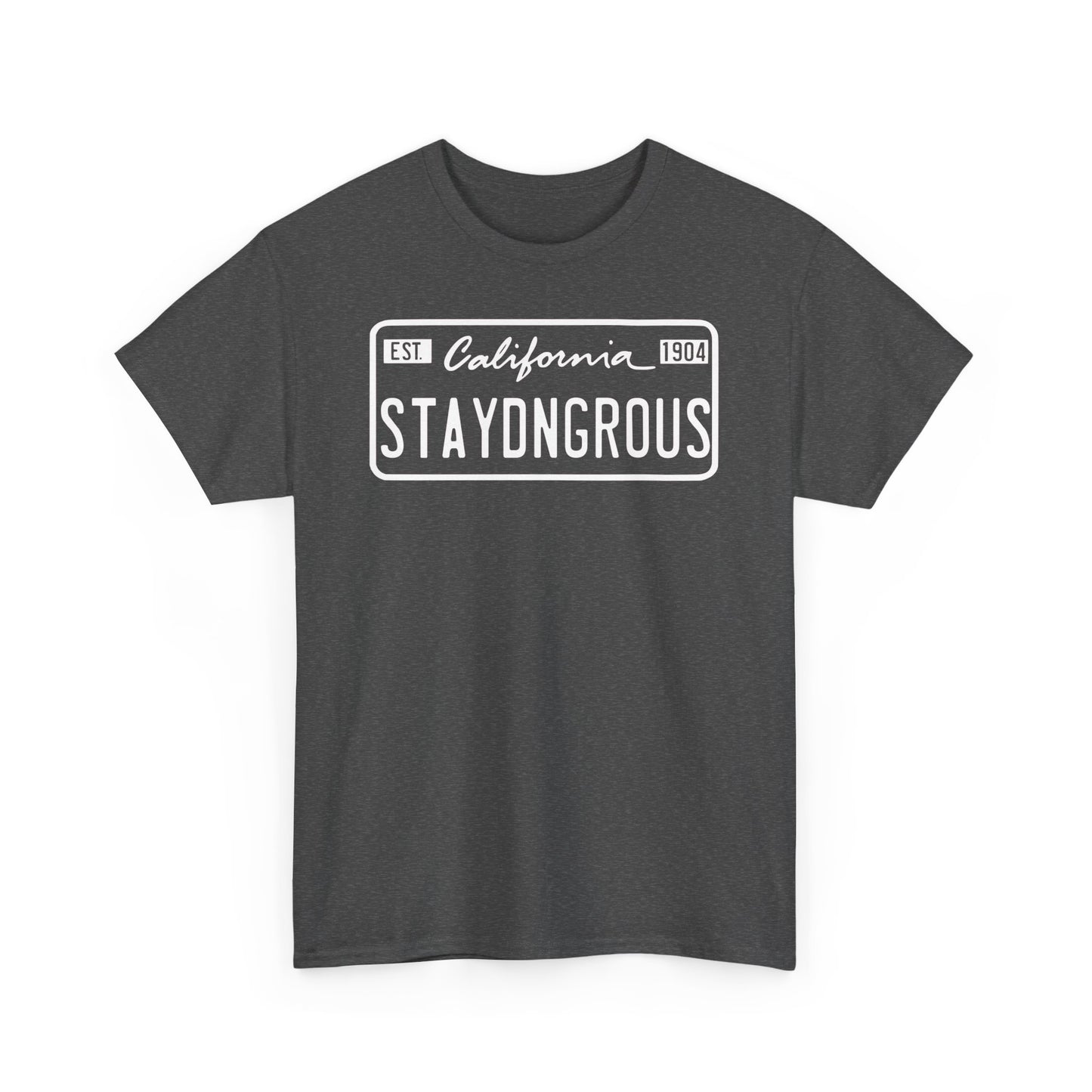 StayDangerous License plate Unisex Heavy Cotton Tee