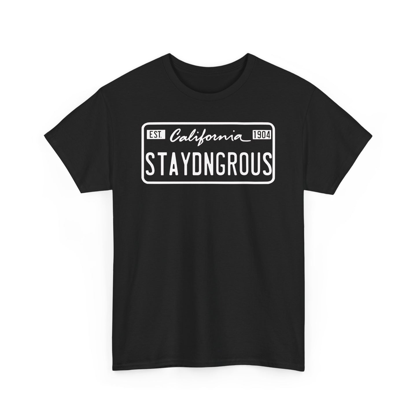 StayDangerous License plate Unisex Heavy Cotton Tee