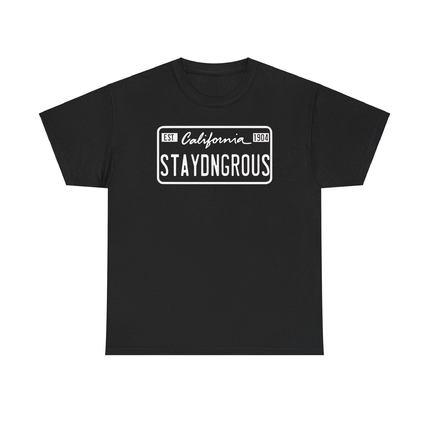 StayDangerous License plate Unisex Heavy Cotton Tee