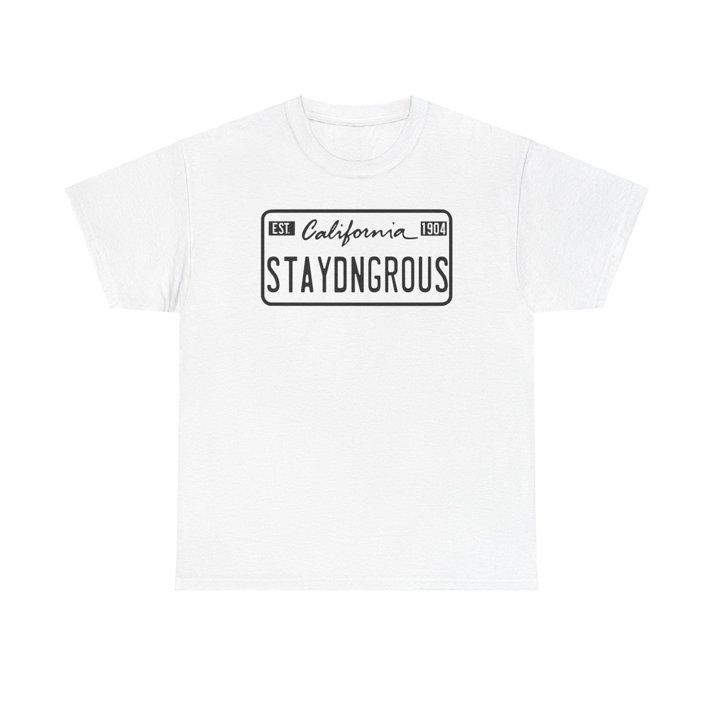 StayDangerous License plate Unisex Heavy Cotton Tee