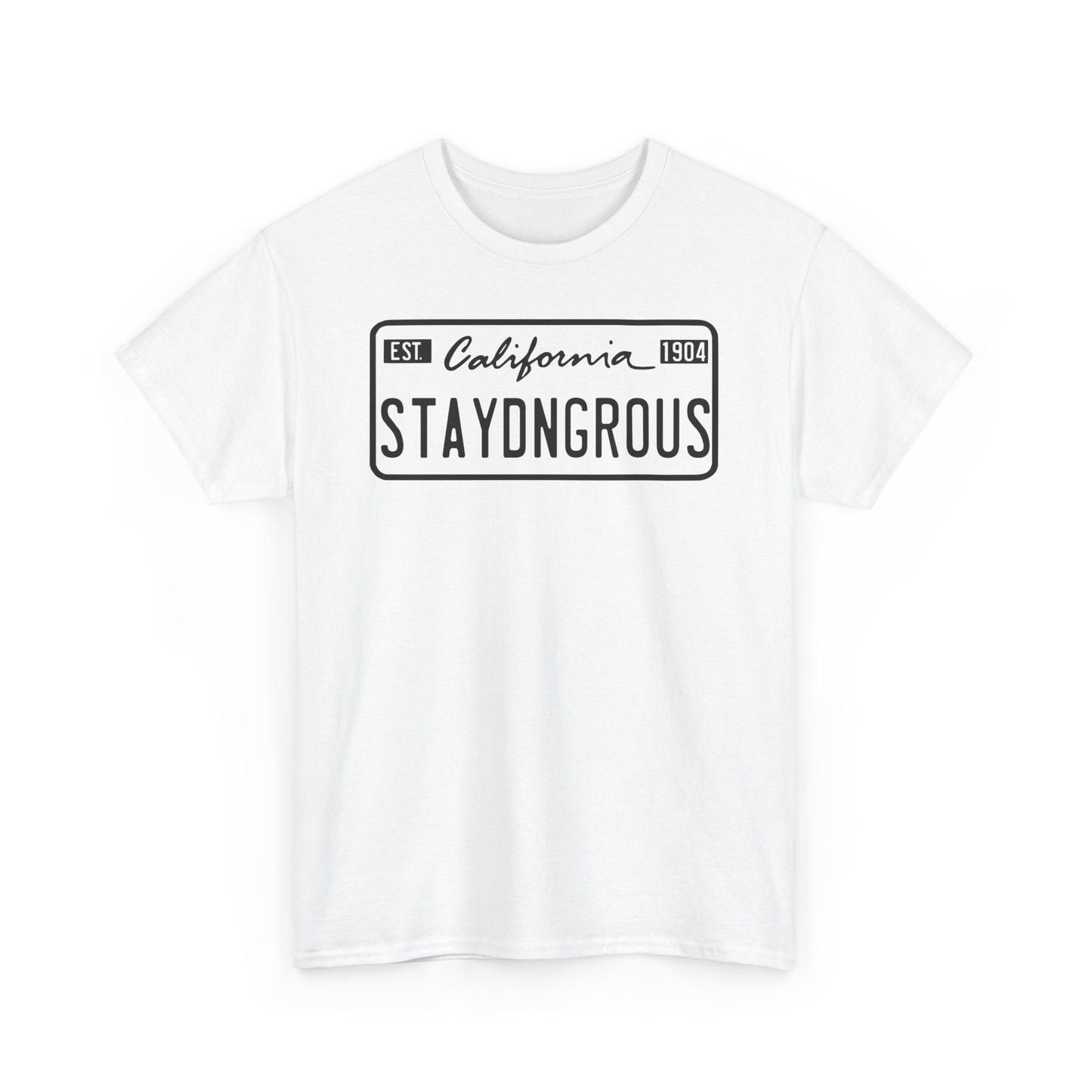 StayDangerous License plate Unisex Heavy Cotton Tee